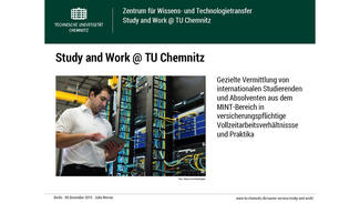 Projektpräsentation: Study & Work @ TU Chemnitz